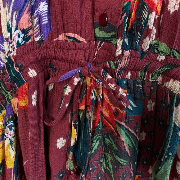 Gypsy Love Dress Women Large Floral Tiered Boho Summer Flowy Sundress Tie Waist - Picture 4 of 13